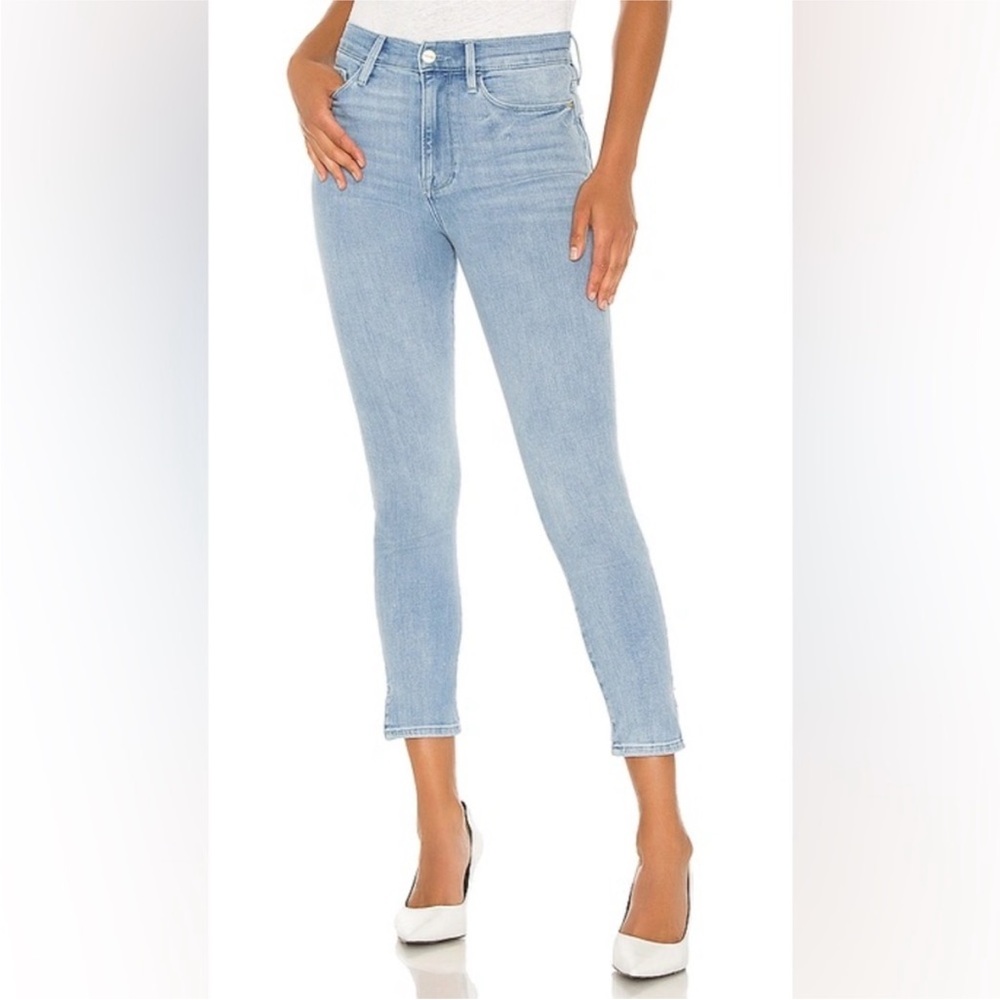NWT FRAME Ali High Rise Cigarette Slit Rivet Jean in Carnation